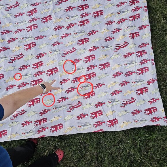 Pottery Barn Kids Full/Queen Fire Trucks Duvet And Single Sham SEE PICTURES! - Picture 3 of 15